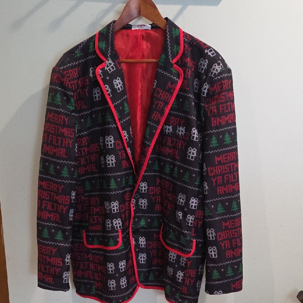 Unisex Holiday Time Red and Black Christmas Jacket